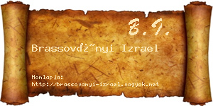 Brassoványi Izrael névjegykártya